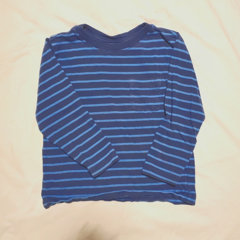 Hanna Andersson 3T blue striped long sleeve tee